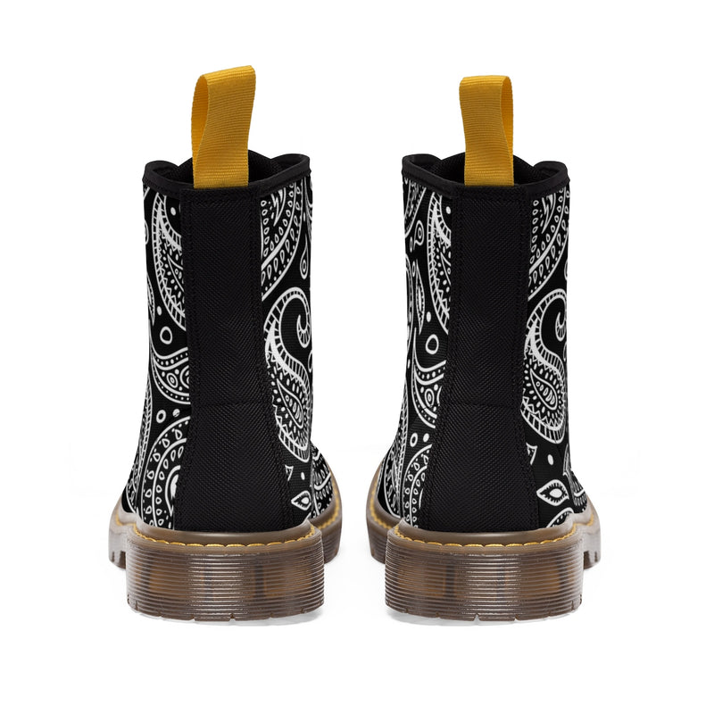 Men's Black Paisley Boots - Function123