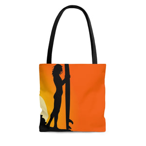 Sunset Surfer Girl Tote Bag - Function123