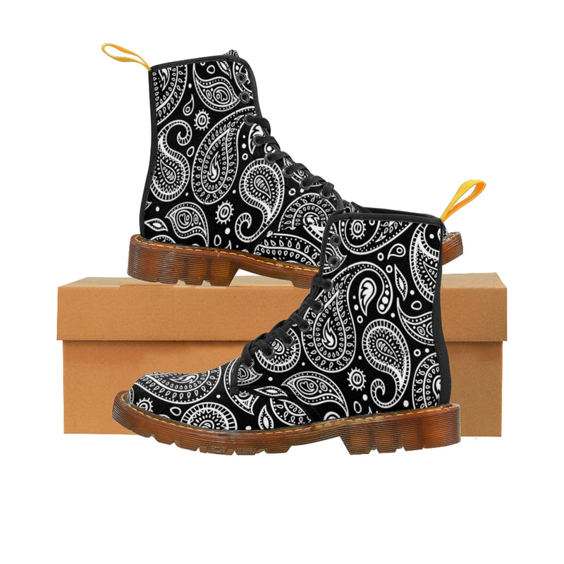 Men's Black Paisley Boots - Function123