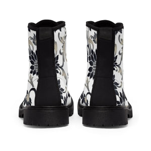 Women's Grey Floral Boots - Function123