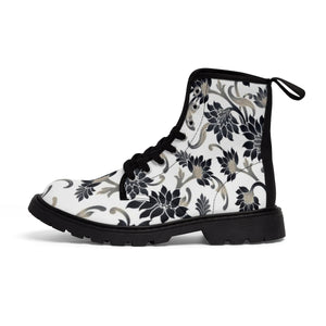 Women's Grey Floral Boots - Function123