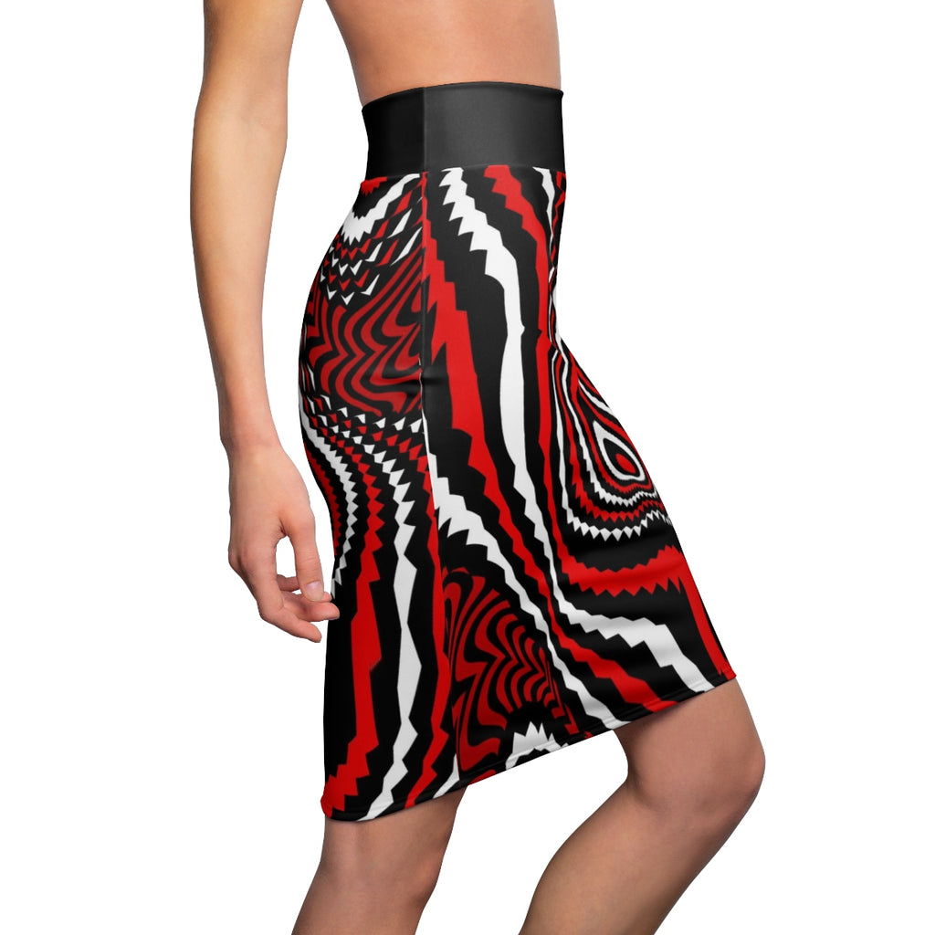 Red Rogue Motif Skirt - Function123