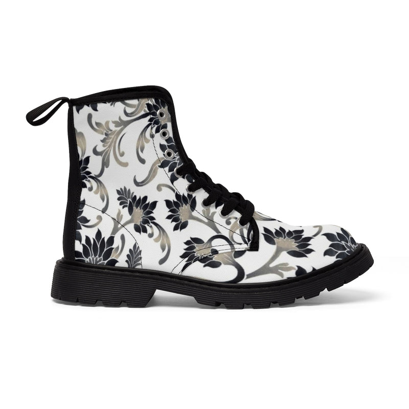 Women's Grey Floral Boots - Function123