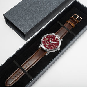 Gentlemen's Floral & Burgundy Time Piece - Function123