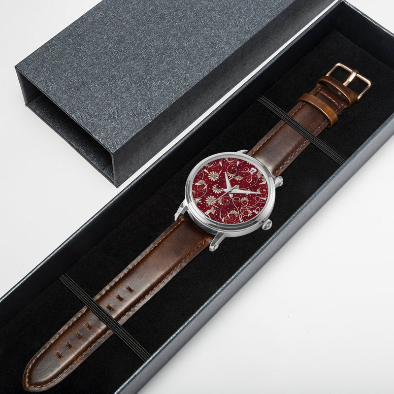 Gentlemen's Floral & Burgundy Time Piece - Function123