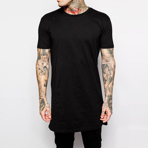 Black Hip Hop Mens Long T shirt - Function123