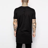 Black Hip Hop Mens Long T shirt - Function123