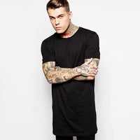 Black Hip Hop Mens Long T shirt - Function123