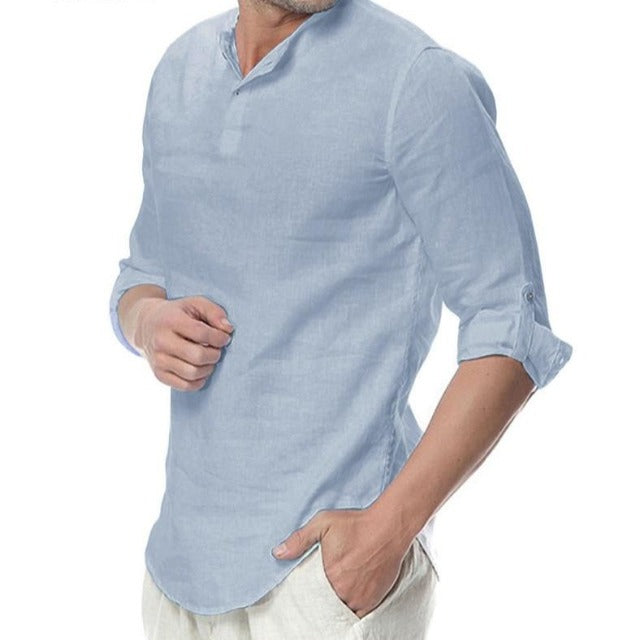 Mens Cotton Solid Half Sleeve Shirt - Function123