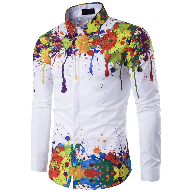 Splash Paint Fitted Shirt - Function123