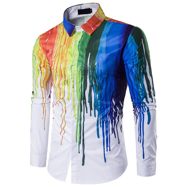 Splash Paint Fitted Shirt - Function123