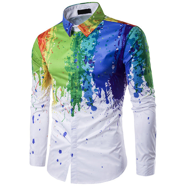 Splash Paint Fitted Shirt - Function123