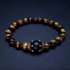 Tiger Eye Mens Charm Bracelet