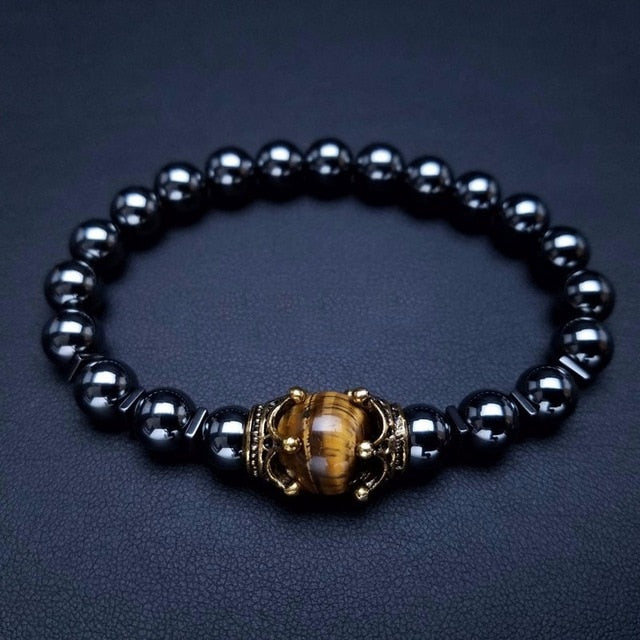 Tiger Eye Mens Charm Bracelet