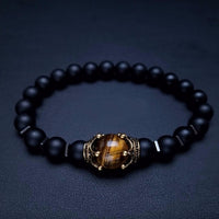 Tiger Eye Mens Charm Bracelet