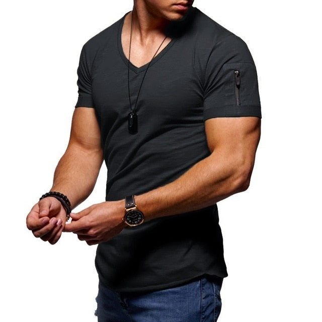 V - Neck Fitness bodybuilding T-shirt - Function123