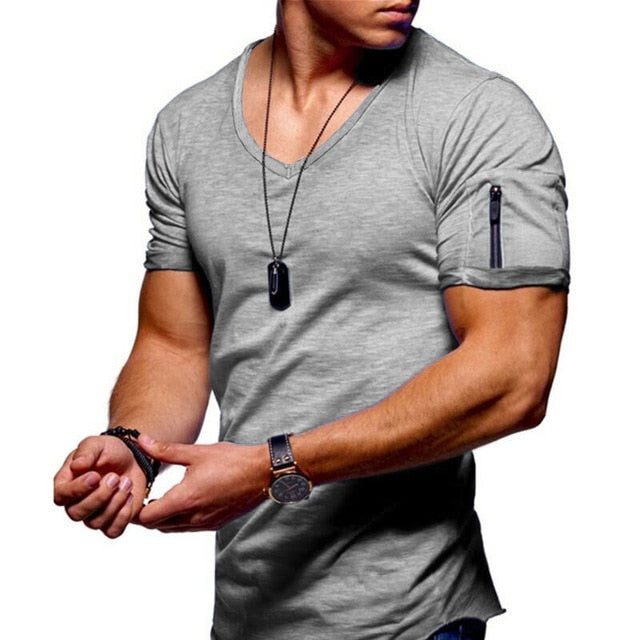 V - Neck Fitness bodybuilding T-shirt - Function123