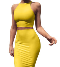 Slim Fit Crop Top and Skirt Set - Function123