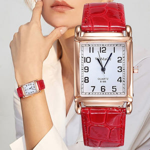 Womens Rose Gold Square Watch