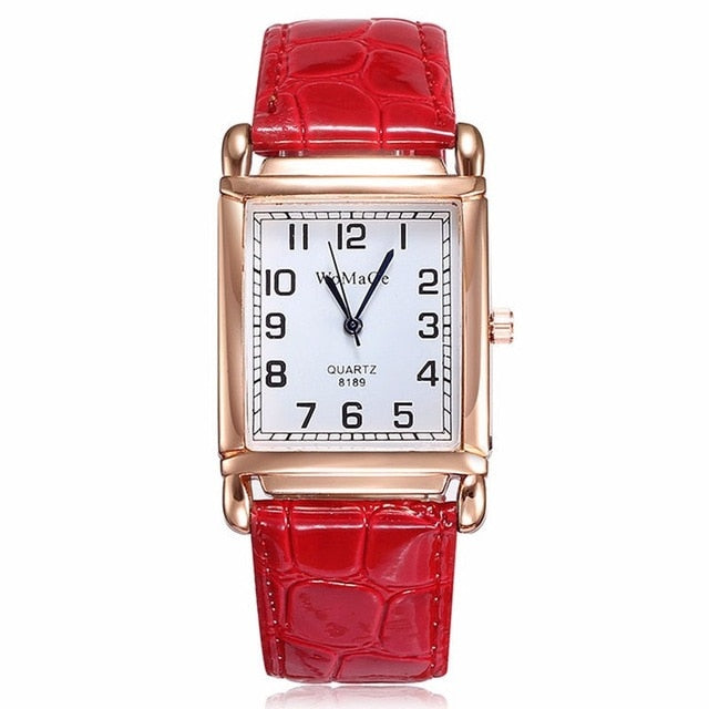 Womens Rose Gold Square Watch