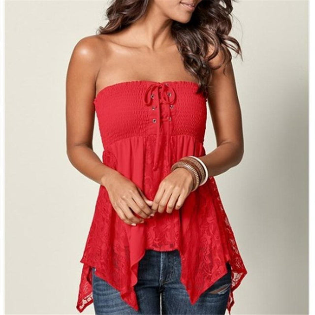 Sultry Strapless Summer Blouse