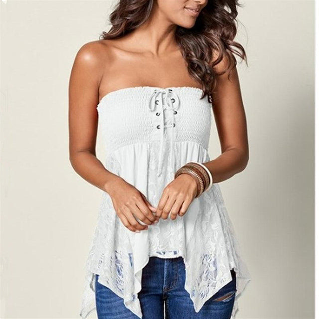 Sultry Strapless Summer Blouse