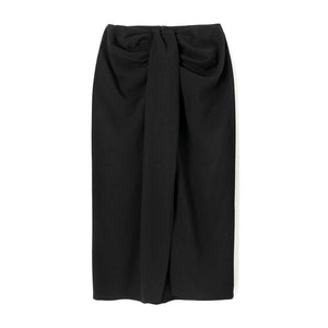 High Waist Vintage Fashion Skirt With Knot Wrap