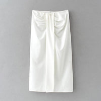 High Waist Vintage Fashion Skirt With Knot Wrap