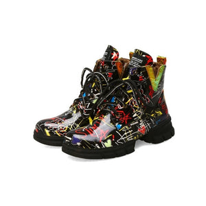 British Style Graffiti Boots for women