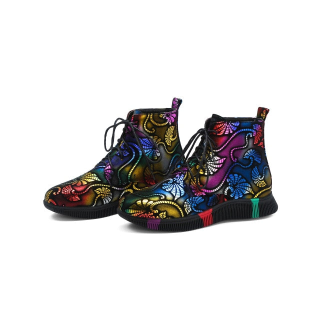 British Style Graffiti Boots for women