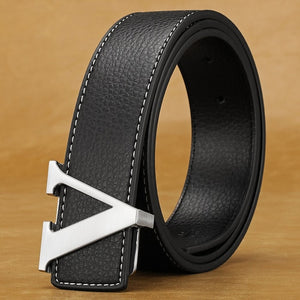 Classic "V" Belt with White Stitching