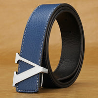 Classic "V" Belt with White Stitching