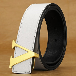 Classic "V" Belt with White Stitching