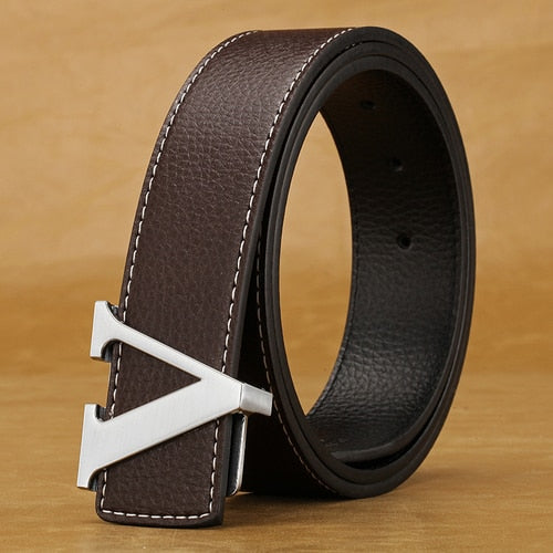 Classic "V" Belt with White Stitching