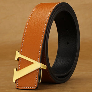 Classic "V" Belt with White Stitching