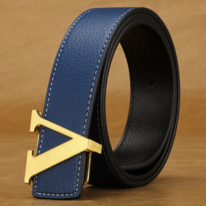 Classic "V" Belt with White Stitching