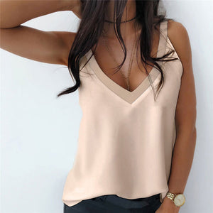 Summer Silky Sleeveless Blouse