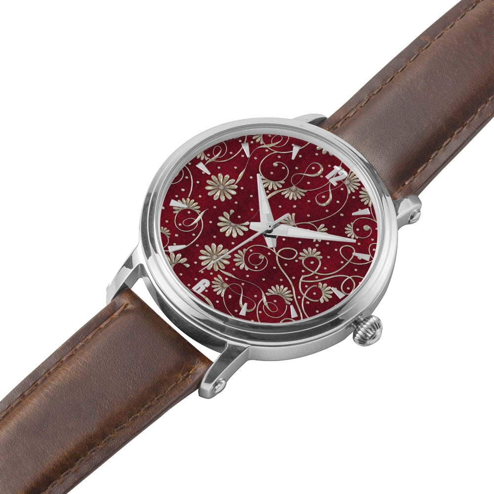 Gentlemen's Floral & Burgundy Time Piece - Function123